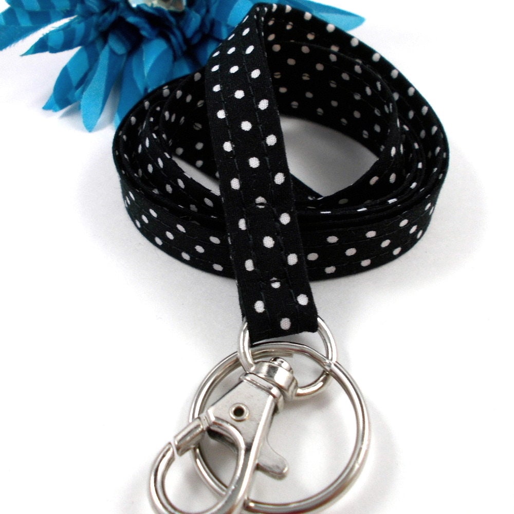 Polka Dots Skinny Lanyard for Keys
