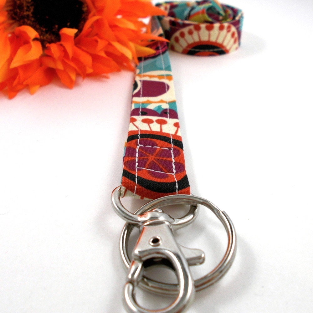 Teal Floral Lanyards For Women