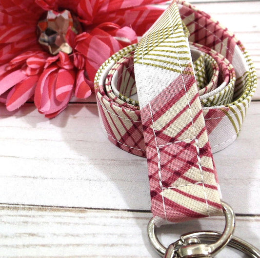 Plaid Lanyard Holder Fabric Lanyards for Keys and ID Badge