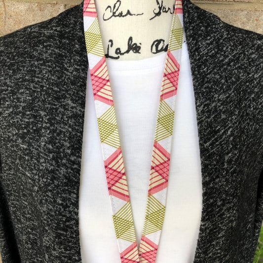Plaid Lanyard Holder Fabric Lanyards for Keys and ID Badge