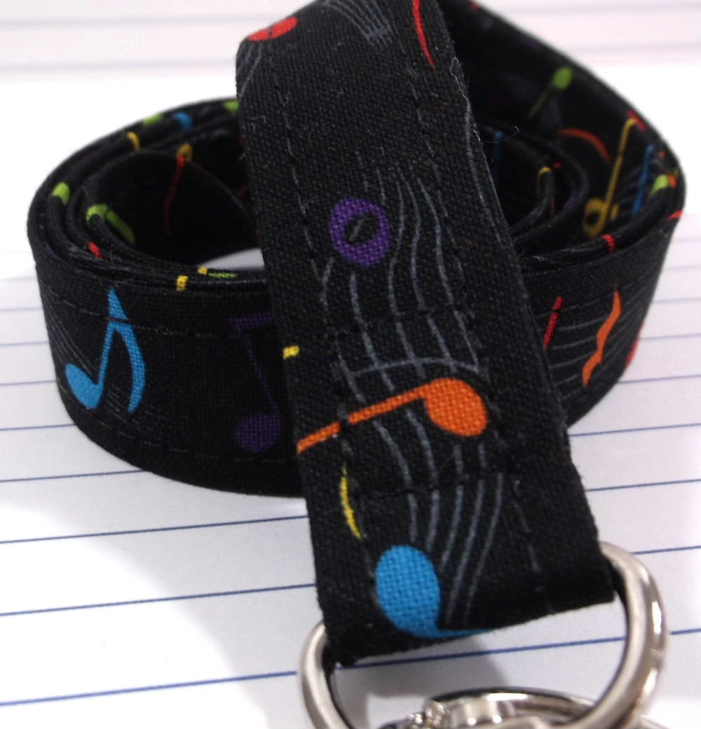 Handmade Music Lanyard for Keys, Popular Right Now, Lanyard with ID Holder, Trending Now, Librarian Gifts, Piano Teacher Gift, Music Gifts