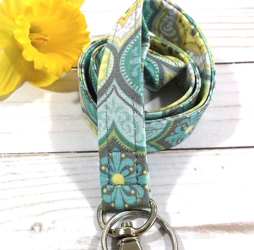 Floral Fabric Lanyards for Keys and ID Badge