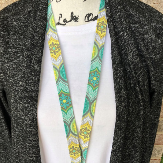 Floral Fabric Lanyards for Keys and ID Badge