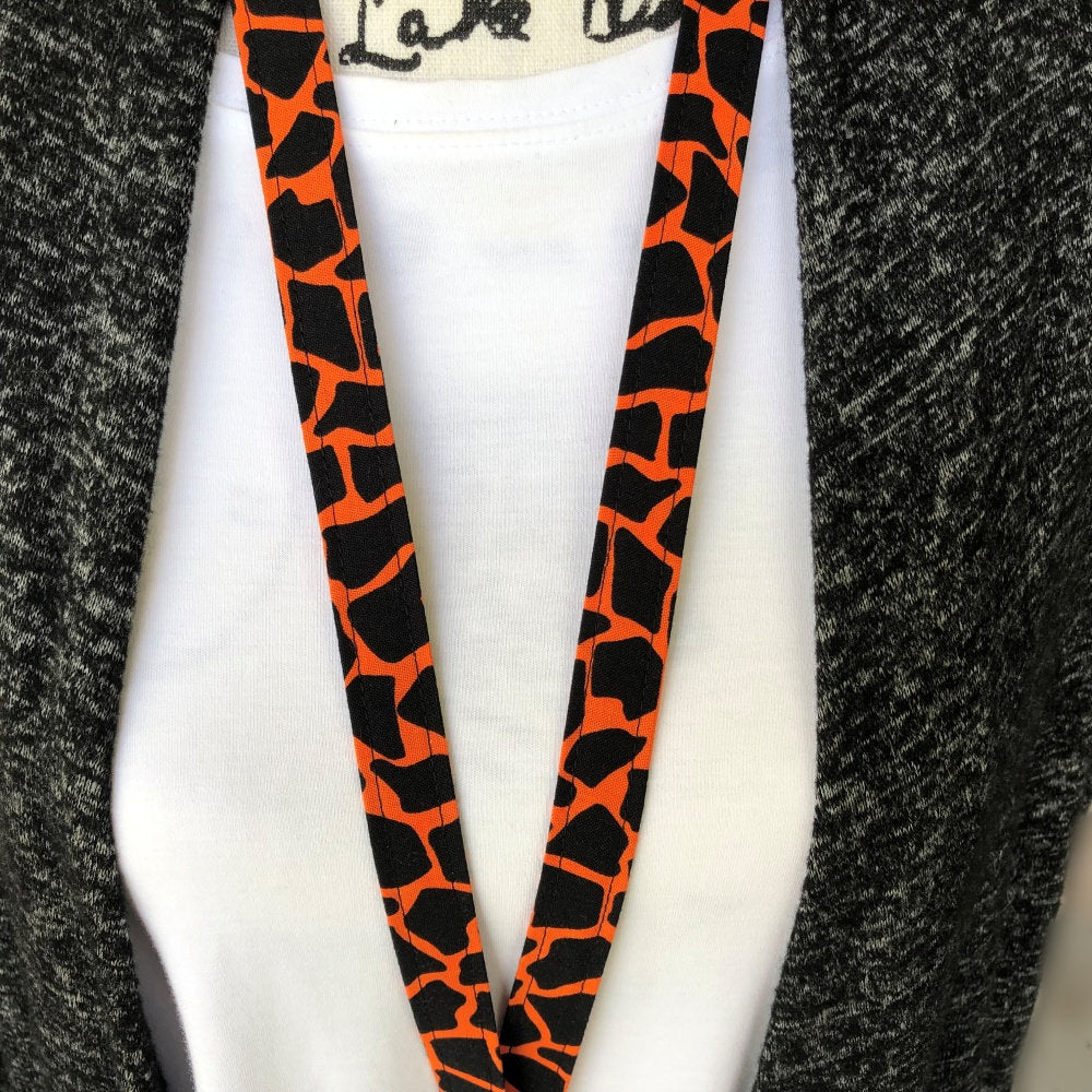 Halloween Lanyard in Giraffe,  Halloween Gifts, Popular Right Now, Teacher Lanyard, Lanyard for Badge, Halloween Accessories, Spooky