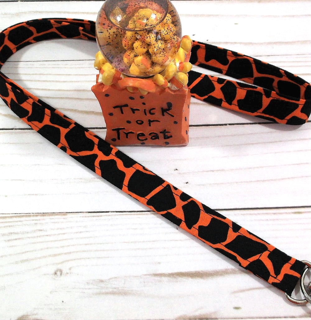Halloween Lanyard in Giraffe,  Halloween Gifts, Popular Right Now, Teacher Lanyard, Lanyard for Badge, Halloween Accessories, Spooky