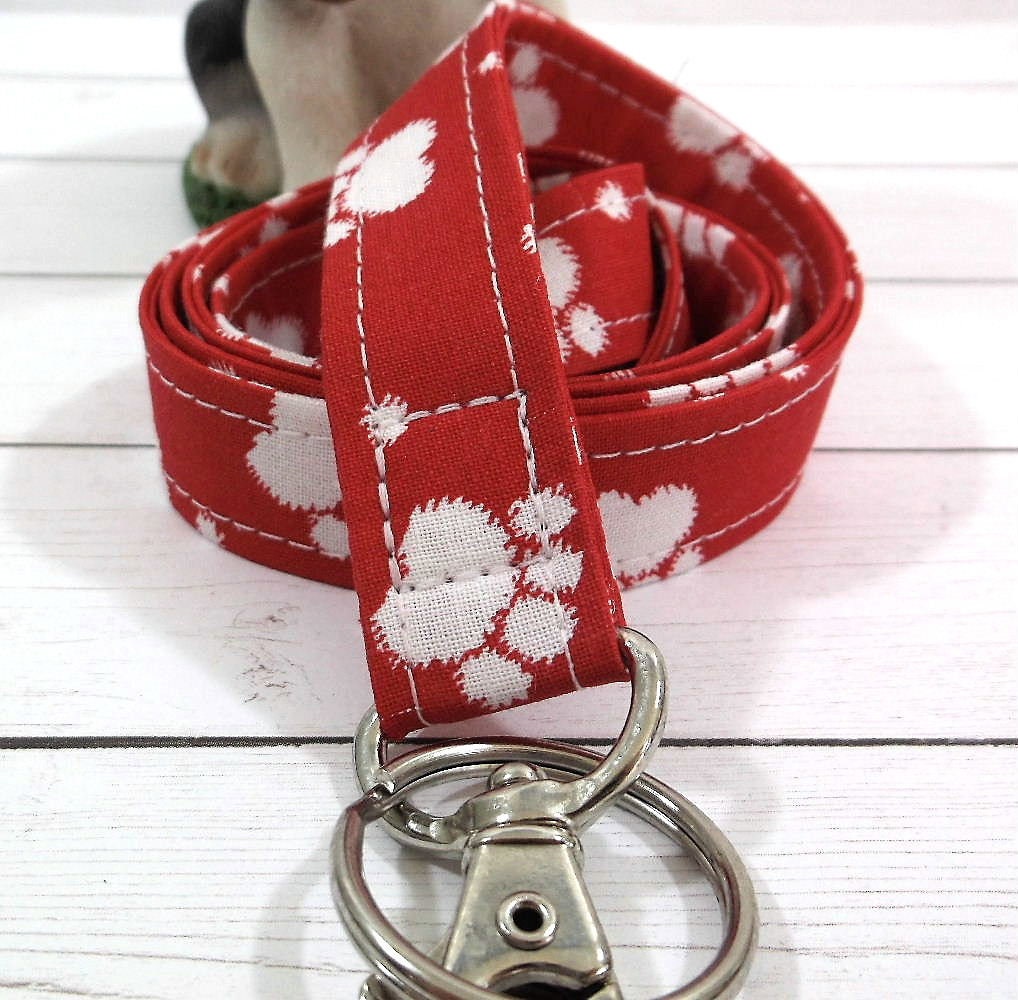 Paw Print Lanyard for Keys and ID Badge