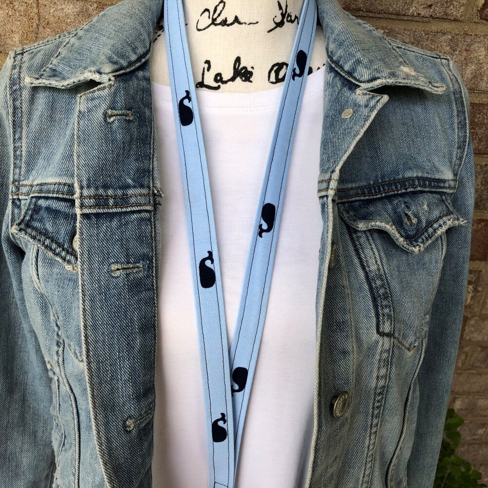 Whale Print Lanyard for Keys and ID Badge