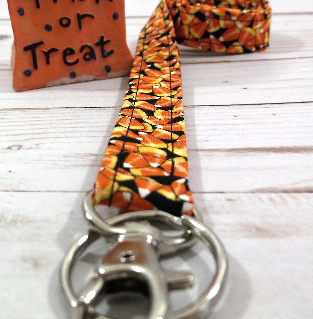 Handmade Candy Corn Lanyard | Popular Right Now | Teacher Lanyard | Badge Holder | Lanyards | ID Holder | ID Badge Holder | Fall Lanyard