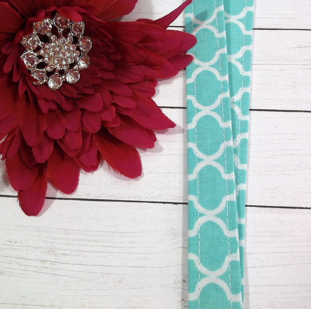 Aqua Trellis Fabric Lanyard Gift for Teachers, Nurses