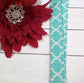 Aqua Trellis Fabric Lanyard Gift for Teachers, Nurses