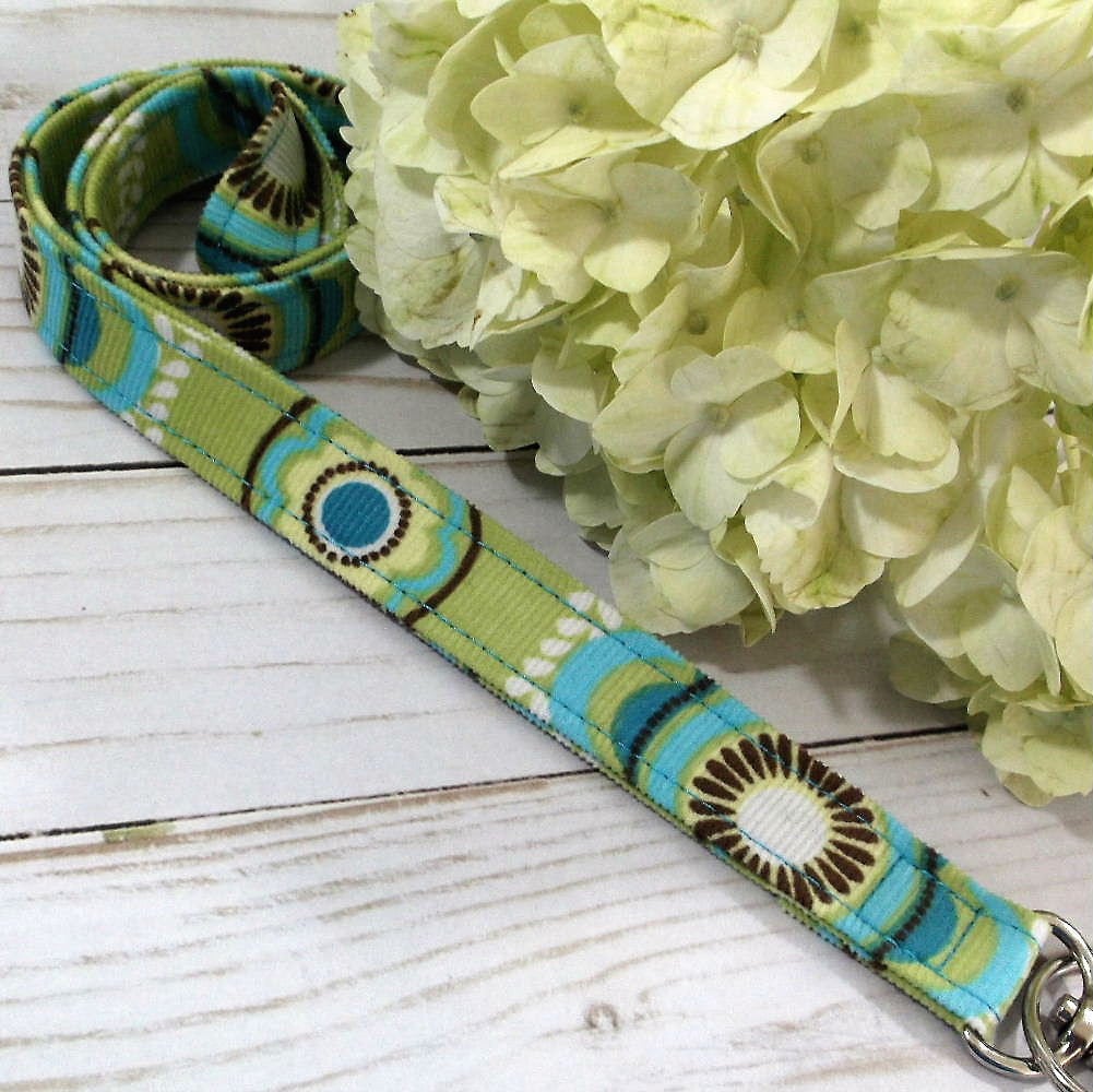 Floral Corduroy Fabric Lanyard for Keys and ID Badge