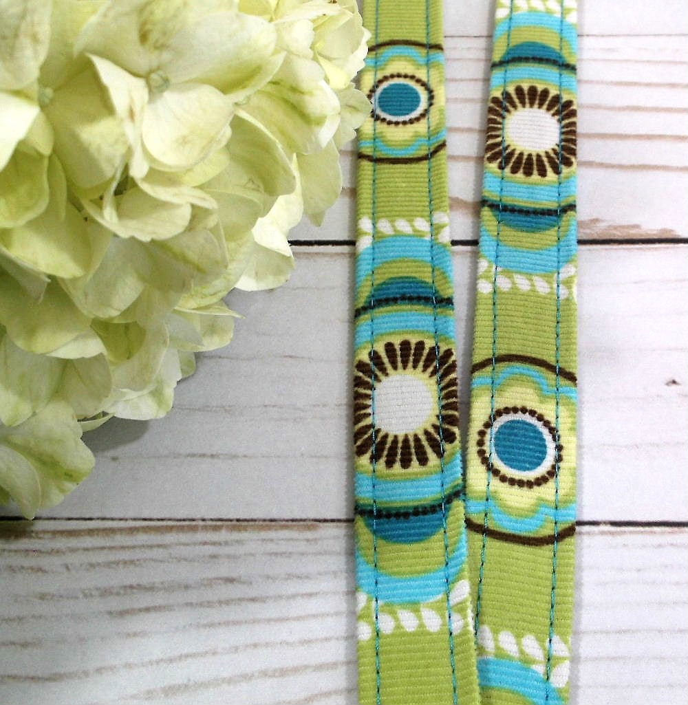 Floral Corduroy Fabric Lanyard for Keys and ID Badge