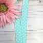 Aqua Polka Dot Fabric Lanyards For Women