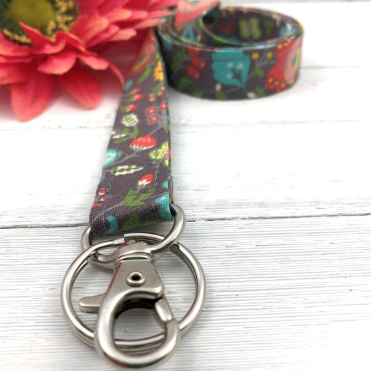 Aqua Floral Lanyards For Women