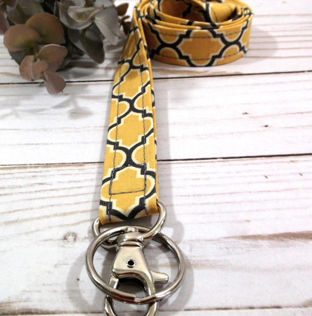 Trellis Print Lanyard for Keys and ID Badge
