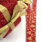 Christmas Lanyard with Gold Hearts and Scrolls