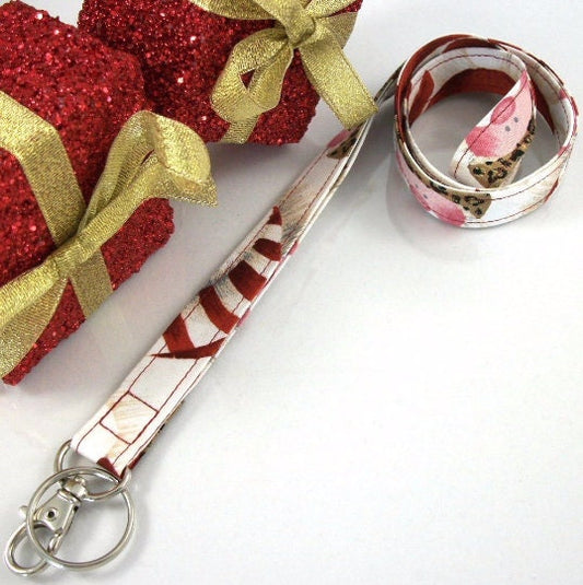 Christmas Lanyard with Santa in his Leopard Hat