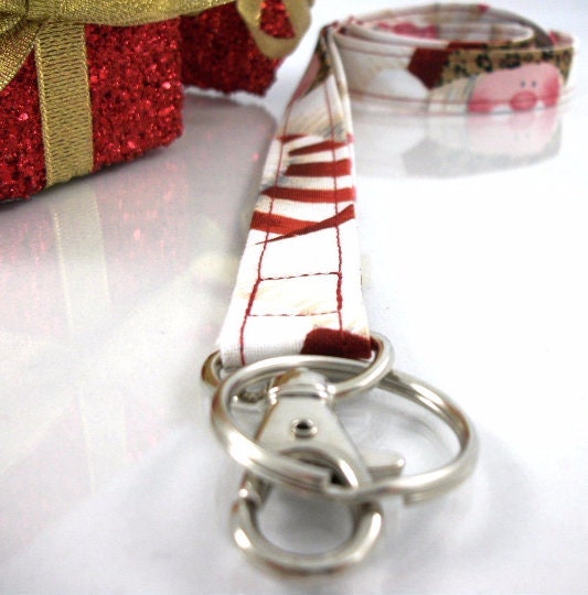 Christmas Lanyard with Santa in his Leopard Hat