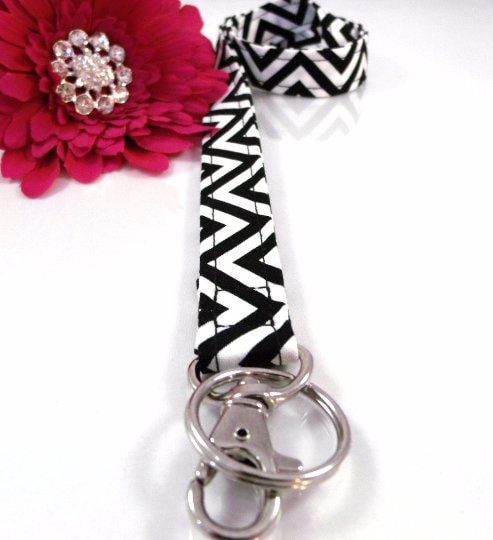 Chevron Badge Holder Black and White