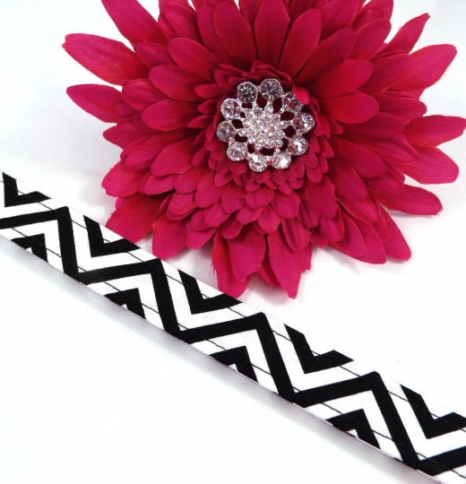 Chevron Badge Holder Black and White