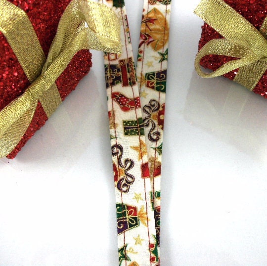 Christmas Lanyard in Gold and Jewel Tones