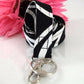 Fabric Lanyard ID Badge in Ironwork Black White