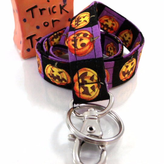Halloween Lanyard with Jack o Lantern, Work Lanyard, Fun Lanyard, Halloween Nurse, Halloween Lanyards, Bats Halloween, Halloween Work