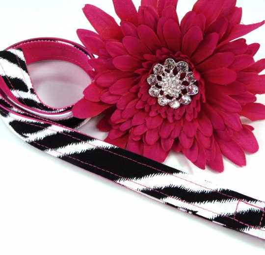 Hot Pink and Zebra Fabric Lanyard