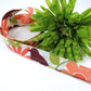 Key Lanyard with Retro Flowers Sweet Bird Tangerine