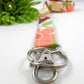 Key Lanyard with Retro Flowers Sweet Bird Tangerine