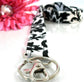 Fabric Lanyard ID Badge in Damask Black White