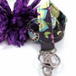 Purple Paisley Fabric Lanyard