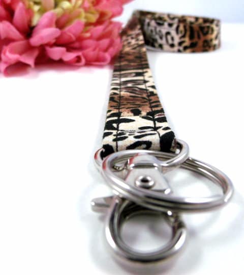 Animal Print Lanyard in Black and Brown Cheetah