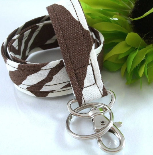 Stripe Zebra Keychain Lanyard
