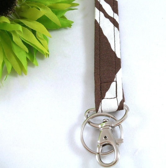 Stripe Zebra Keychain Lanyard
