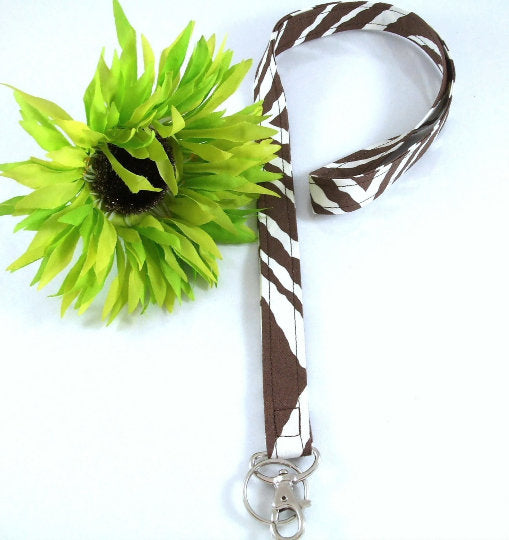 Stripe Zebra Keychain Lanyard