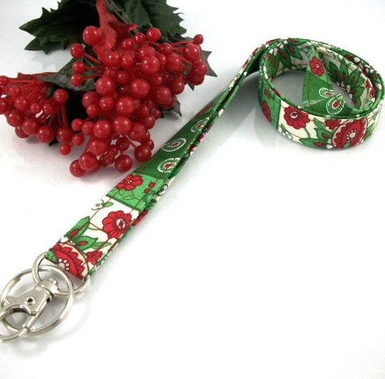 Christmas Lanyard in Floral Paisley