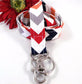Grey Chevron Lanyard Red Navy Orange