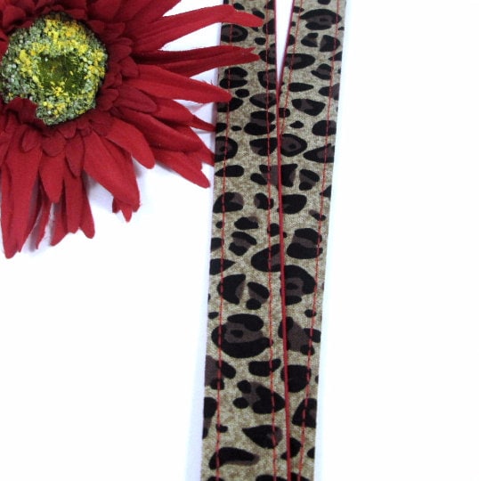 Leopard Fabric Lanyard Pop of Red