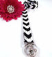 Chevron Lanyard Black and White