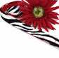 Black and White Zebra Stripes Fabric Lanyard Red