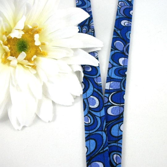 Fabric Lanyard in Blue Lavender Peacock