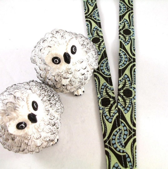 Expresso Blue Peacocks Lanyard