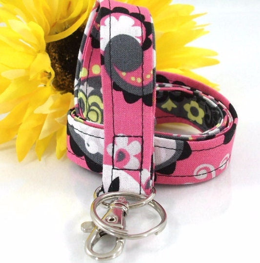Pink Lanyard for Badge, Boho Lanyard, Lanyard Teacher, Fabric Lanyard, Floral Lanyard, New Teacher Gift, Nurse Life, Lanyard for keys