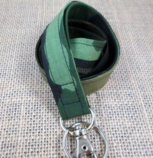 Camo Fabric Lanyard ID Badge Holder His or Hers