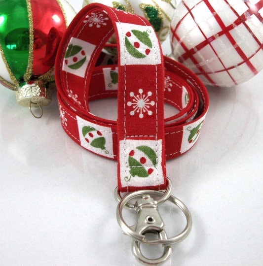 Christmas Lanyard with Ornaments and Snowflakes