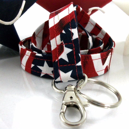 Patriotic Fabric Lanyard for Badges