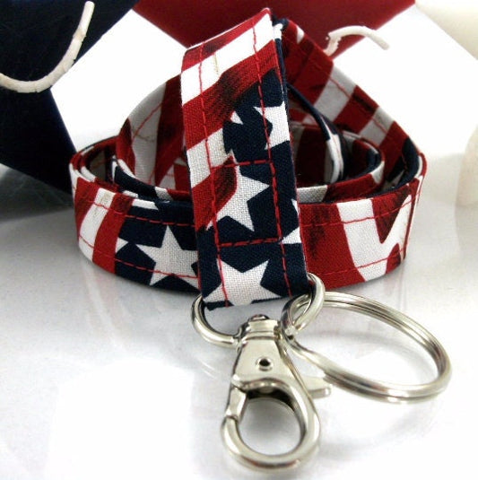 Patriotic Fabric Lanyard for Badges