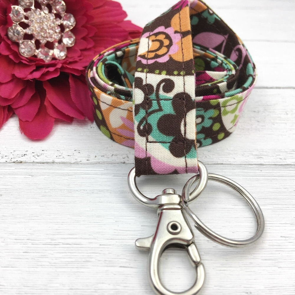 Floral lanyard, Lanyard for Keys, Trending Now, Teacher Life, Lanyard for Badge, Lanyard Keychain, Nurse Lanyard, Fabric Lanyard, Nurse Life