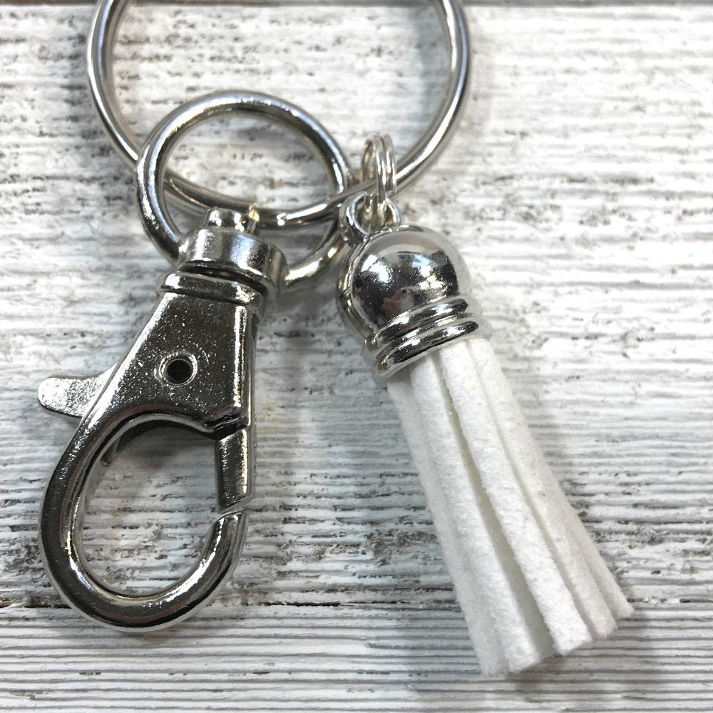 Damask Key Fob in Teal and White